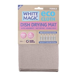 White Magic Eco Cloth Dish Drying Mat Multi Colour Options (Pebble), 40 x 45cm