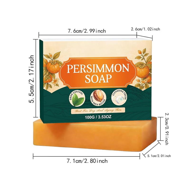 Veloxyn Persimmon Deodorizing Soap Bar – Cleansing Soap with Persimmon