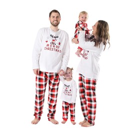 Miyanuby Christmas Pyjamas Xmas Pjs Santa Sleepwear Nightwear Family Matching Pajamas Set for Women Men Kids Baby Girls Boys