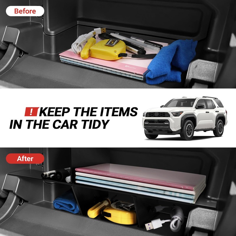 Hellet Glove Box Organizer Compatible with Toyota 2025 4Runner Accessories