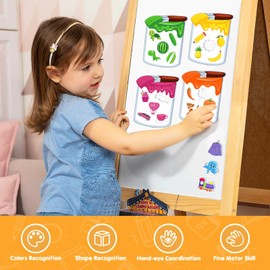 EAMAY Magnetic Color Sorting Set for Kids, Fridge Magnets for Toddlers 1-3, Preschool Circle Time Learning Center Activities, Matching Games Use on The Whiteboard