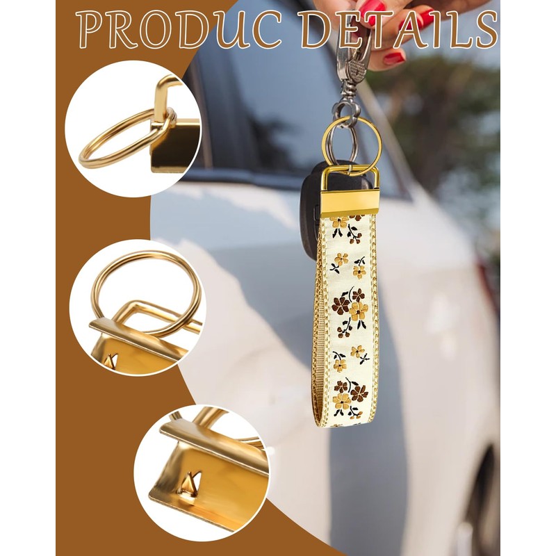 1In Key Fob Hardware Set with Keychain Rings Gold&Silver Keychain