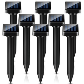 8 PCS Mole Repellent Ultrasonic Solar Powered Sonic Mole Spikes Outdoor Vole Chipmunk Groundhog Repeller Waterproof Rodent Gopher Snake Deterrent for Lawn Garden Yard Farmland