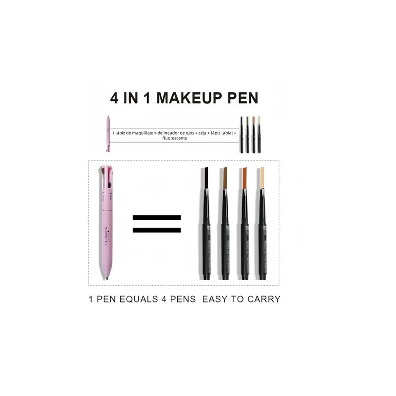 Lápiz De Maquillaje 4 En 1 Herramienta, Lápiz De Cejas