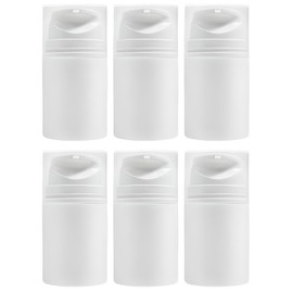Travel 50 mL Lotion Dispenser, White Plastic Airless Pumps for Lotion, Shampoo and Cosmetic Containers (6 Pack)