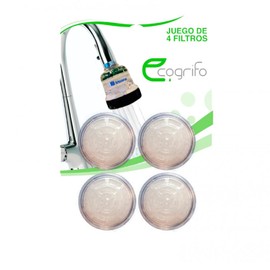 Irisana - Filter for Eco Faucet and Eco Showers - Pack of 4 - Compatible with Beauty, Mini and Baby Eco Showers - Retains particles, sediments and impurities