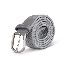 Bestlivings hemmy Stretch Belt Braided Belt - Elastic Fabric Belt, Stretchy Belt without Holes, Unisex Infinitely Adjustable Belt for Men and Women, silver