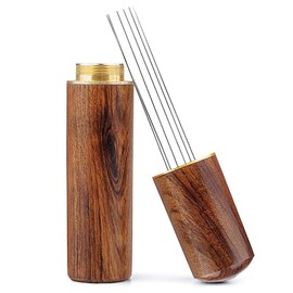 1 Piece Portafilter Accessories, Espresso Accessories, Wdt Tool Espresso, Espresso Needle, Espresso Distributor, Coffee Distributor, Coffee Distributor, with 6 Stainless Steel Fine Needles (Rosewood)