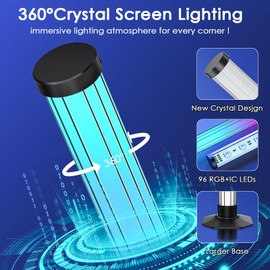 360° Smart Light Bar, Crystal Ambient Mood Light with 16 Million Colors, 213 Preset & 8 Scene Modes, Music Sync, Sound Active, 3 Modes Control RGB & IC Colorful Backlight for TV/Monitor/Gaming/Room
