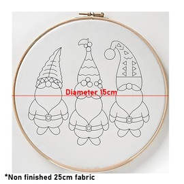 Christmas Embroidery Kit, with Pattern Christmas Embroidery Kits for Beginners DIY with Pattern Adult Cross Stitch Kits, Cotton Threads, Needles, Instruction, 15cm Bamboo Hoop (2 Mix)