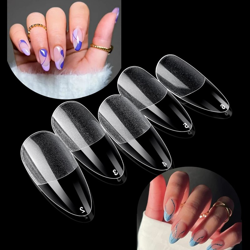 FITDON Pack of 240 Almond Nails Tips, Medium Full Cover