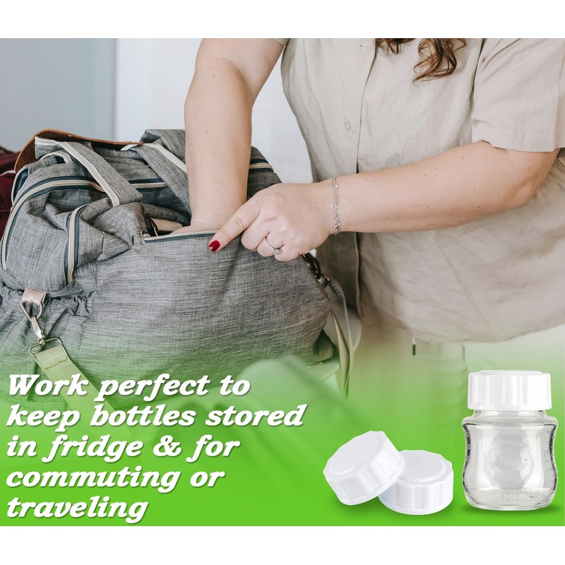 (6-PCs) Travel Bottle Caps Compatible with Avent Bottles, Bottle Lids