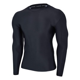 ADOREISM - Camisetas de natación de compresión para Hombre con protección Solar UPF 50+ para Hombre, Negro -, Large