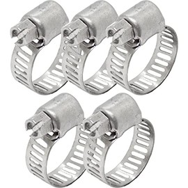 Lumonic 5 x 13-19 mm Hose Clamp Stainless Steel V4A 304 I Adjustable Hose Clamps for Screwing I for Pipes Hoses Washing Machine Car House G