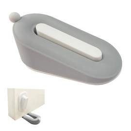 Ruayia Door Stopper Floor Door Wedge Rubber 1 Piece Doughnut Door Stopper Wedge Stainless Steel Holders Non-Slip Scratch-Resistant Non-Toxic No Unpleasant Odour Carpet Tiles Wood All Floors - Grey