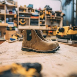 Kodiak Men's McKinney Composite Toe Water-Resistant Chelsea Industrial Boot, Brown, 9 Wide