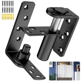 Cafe Door Hinges and Saloon Door Hinges, Swinging Door Hinge Self Closing for Louvre Doors,Swinging Doors, 304 Stainless Steel (1, Black)