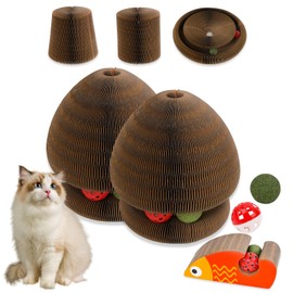 HivaolJoy Kitty Kurlz Cat Toy, Fish Magic Organ Cat Scratching Board, Litty Reversible Infinity Toys Scratching, Cardboard,Kitten Scratcher Pads(2PCS)