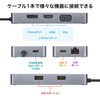 Sanwa Supply USB-DKM2BK Docking Station / Hub, USB Type-C Connection