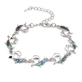 KunBead Jewelry Couple Dolphin Shell Bracelet for Women Birthday Adjustable Bracelets for Summer