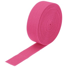 MECCANIXITY Twill Wide Elastic Band Double-Side 1.2 Inch Flat 4 Yard Woven Elastic Band Knit Elastic Spool Heavy Stretch Strap Hot Pink for Sewing, Waistband