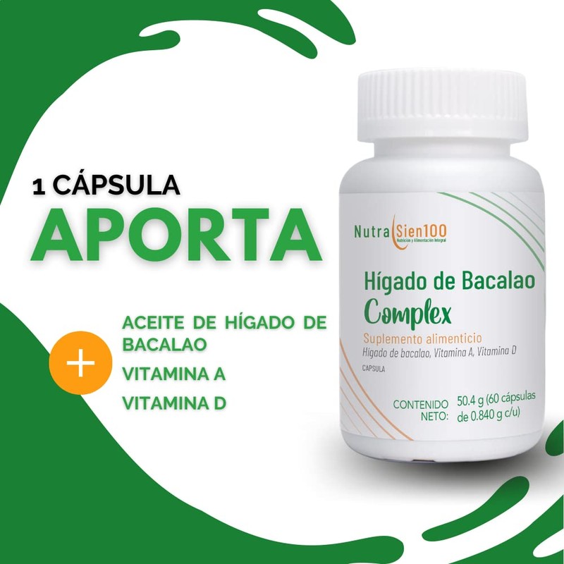 Nutrasien100 Hígado de Bacalao Complex Vit A y Vit D