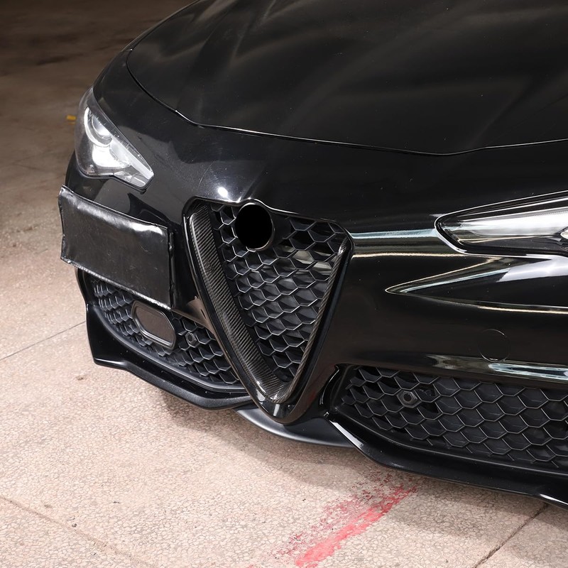 LLKUANG Real Carbon Fiber Front Grille Decoration Frame Trim Fit