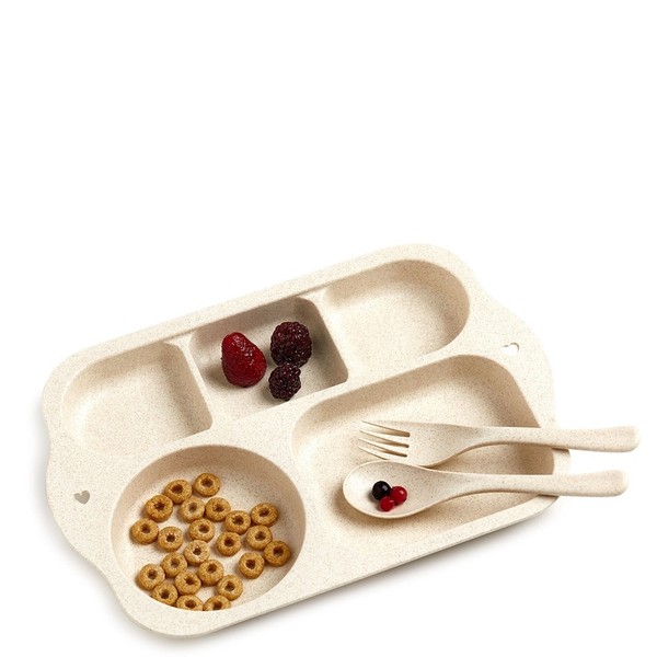 One & Only Baby Tray Food Set Beige, 3pcs