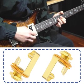 The Lord of the Tools 2 Pieces Guitar Input Jack 6.5mm Female Mono Panel Mount Socket 1/4" Female Guitar Input Jack for Guitar Bass Speaker M9 X 0.75 Gold