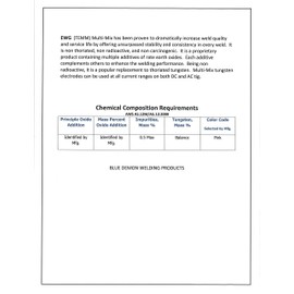 Blue Demon Welding Tungsten Electrodes, Rare Earth Blend, PINK, EWG, 1/8 in x 7 in x 10 pc pack TEMM-18-10T