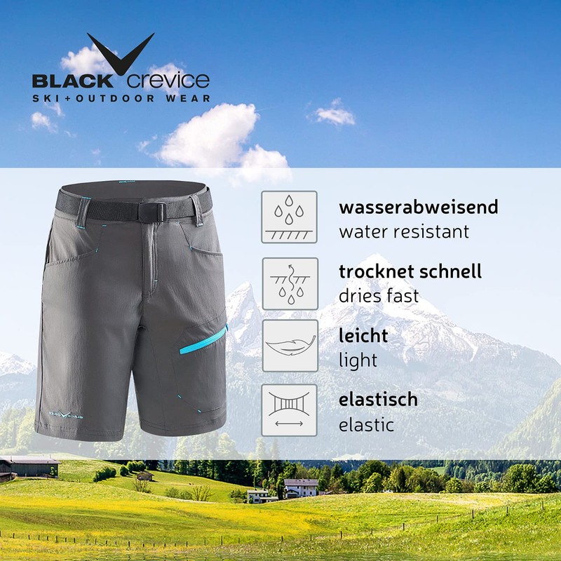 Black Crevice Women's Hiking Shorts black 40