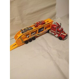 JAXING Toy Semi Truck Trailer Carrier with 4 Sport Cars Super Power Sport