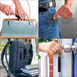 Pill Box Portable Pill Box with Key Ring 3 Compartments Waterproof Pill Box for Travel Outdoor Black Pack of 2