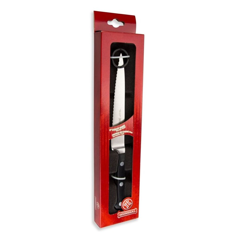 Mundial 5100 Series 6-inch Utility Knife with a serrated edge,