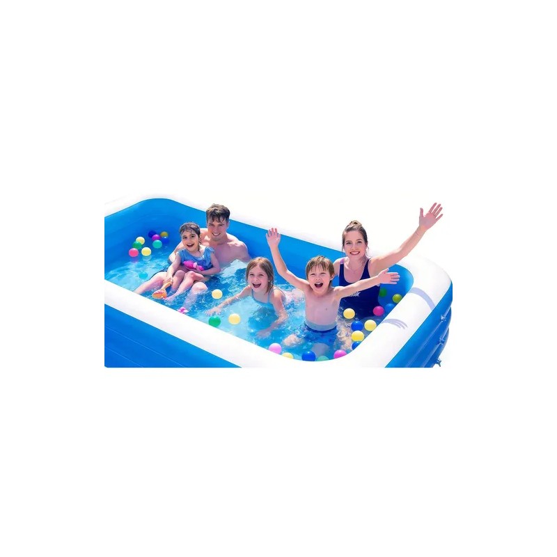 215cm Alberca Inflable Rectangular Para 3-5 Personas Try Me Azul
