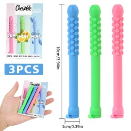 3PCS Chewable Breather with Pure Lock Flavor, Portable Chewable Breather Stick for Fresh Breath, On-The-Go Aromatherapy for Fresh Breath, Mental Focus And Natural Energy