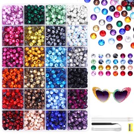 24 Colors Hotfix Rhinestones Kit, SS16 Glass Rhinestone for Bedazzling