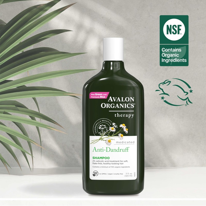 Avalon Organics All Natural Dandruff Therapy Shampoo, 11 Fl Oz