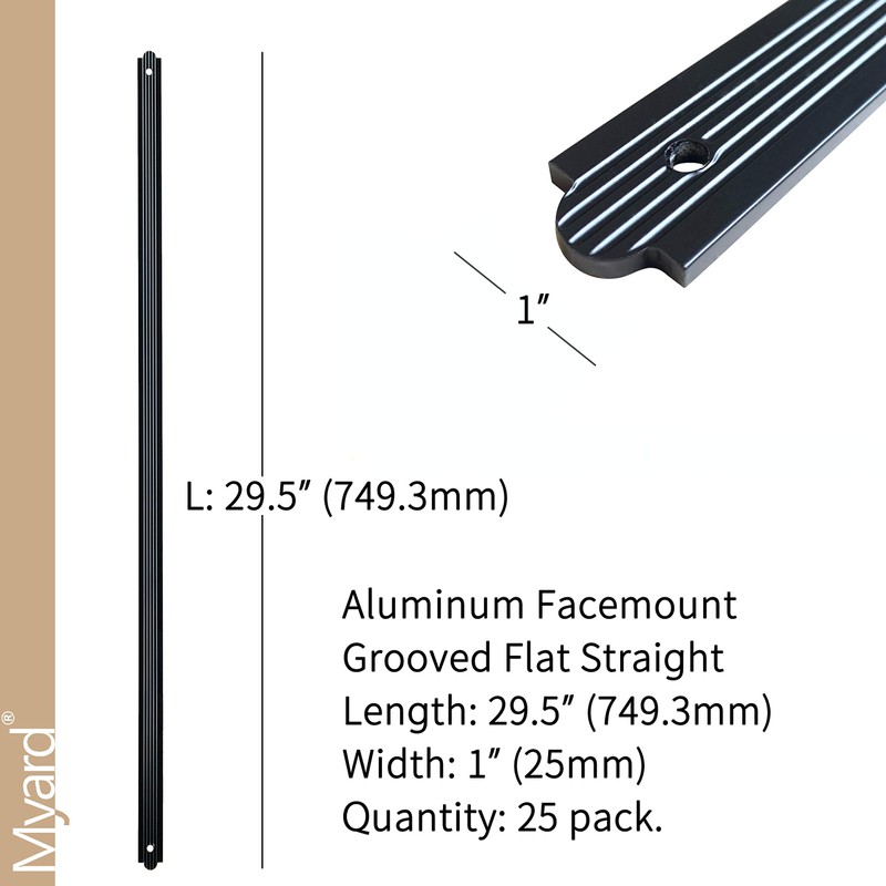 Myard 29-1/2 Inches Grooved Flat Straight Aluminum Deck Balusters Furniture