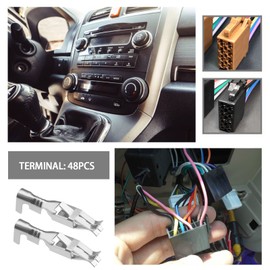 eMagTech 3 Pair Car Stereo Radio Loom Adapter 16 Pin Car Audio Wiring Cable 16-Pin Car Audio Connector Plug Car Accessories Metal Plastic