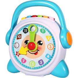 Linksandt Learning Clock, Learn to Tell Time Clock for Kids & Toddlers Ages 3, 4, 5, 6 Years Old, Educational Teaching Clock Toy with Quiz and Music Sleep Mode, Boy Girl Birthday Present
