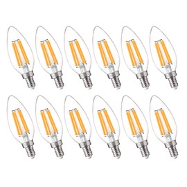 FLSNT 100W Equivalent LED Candelabra Bulbs, 800LM Dimmable B11 E12 LED Chandelier Light Bulbs, 5.5W, 2700K Soft White, 12 Pack