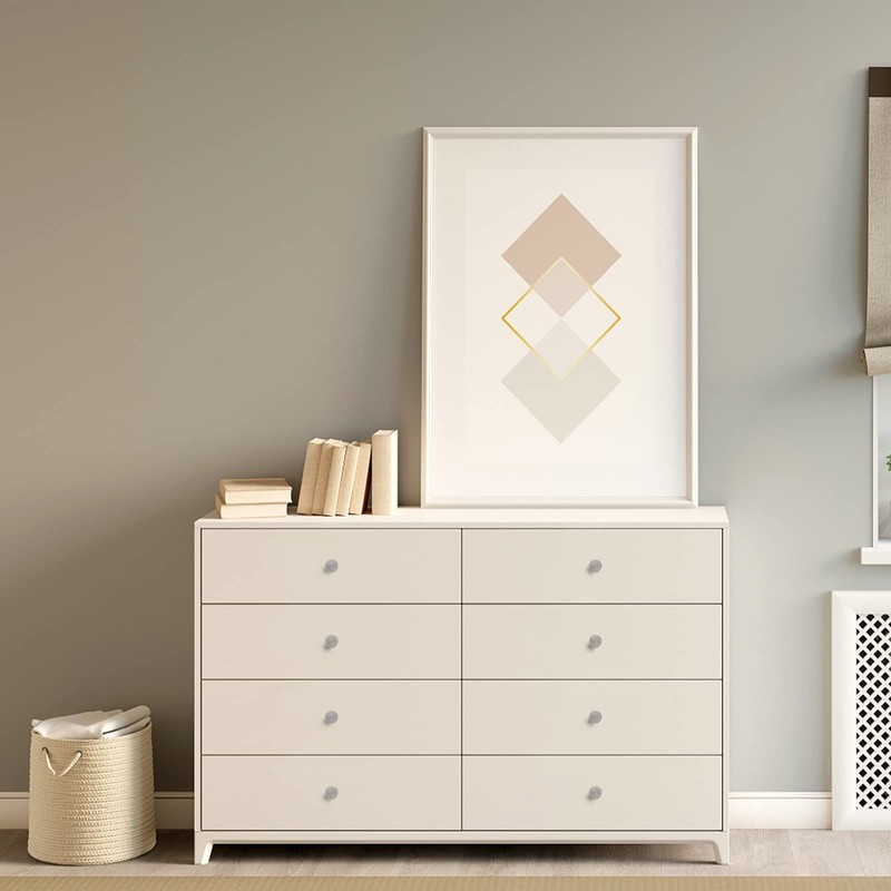 homdiy 10 Pack Brushed Nickel Drawer Knobs Round Kitchen Cabinet