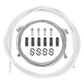 QUARKZMAN Bicycle Brake Cable Housing Set Universal Bicycle Inner Brake Cable Housing Kit Front and Rear Bicycle Brake Cable Replacement Kit for Road and Mountain Bike Cycling, White