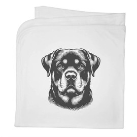 Azeeda 'Rottweiler Dog Portrait' Cotton Baby Blanket/Shawl (BY00037847)