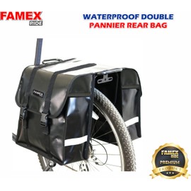 FAMEX RIDE® Double Pannier Bag Shopping Waterproof Bicycle Bicycle Cycle Bike Shopping Bag