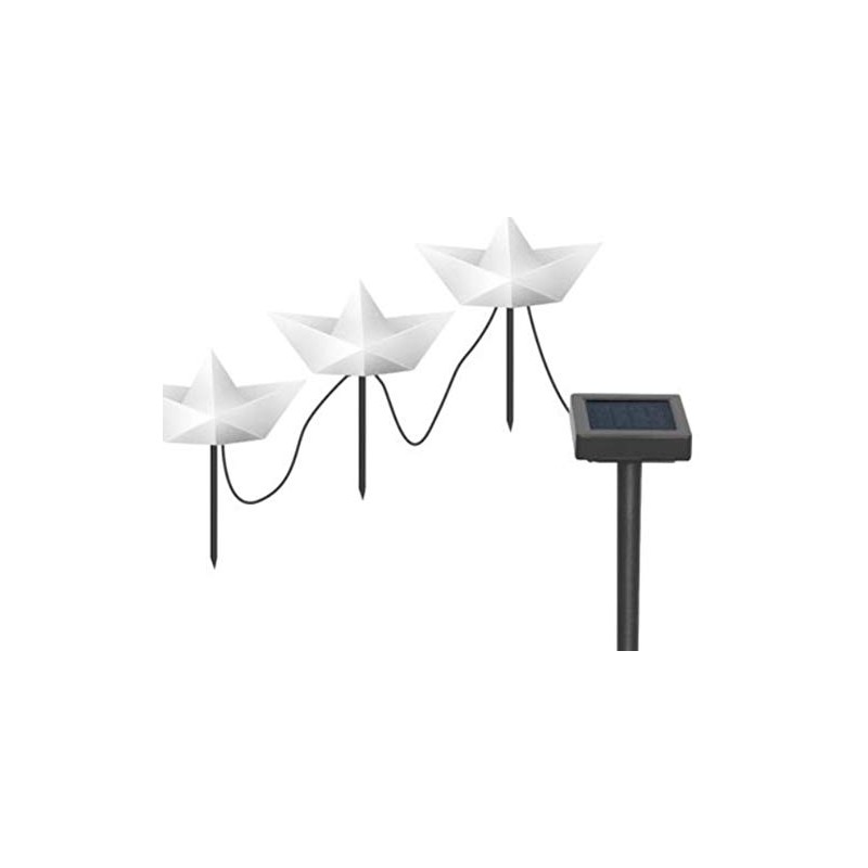 HI 70357 LED Solar Garden Stake Paper Boat Set of