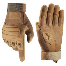 NuCamper Tactical Gloves for Men,Full Finger Touchscree Airsoft Glove for Motorcycles Cycling Motorbike Hiking Work Outdoor Sports(Tan,S)