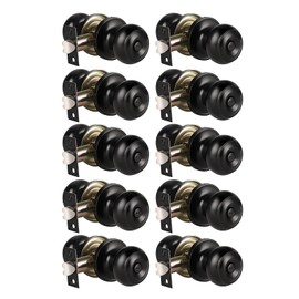 KNOBWELL 10 Pack Privacy Door Knobs with Lock for Bedroom or Bathroom Black Door Knobs Interior, Privacy Function Keyless Door Knob Handle Locksets