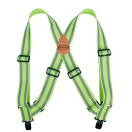 MELOTOUGH Reflective Safety Side Clip Suspenders with Hi Viz Reflective Strip
